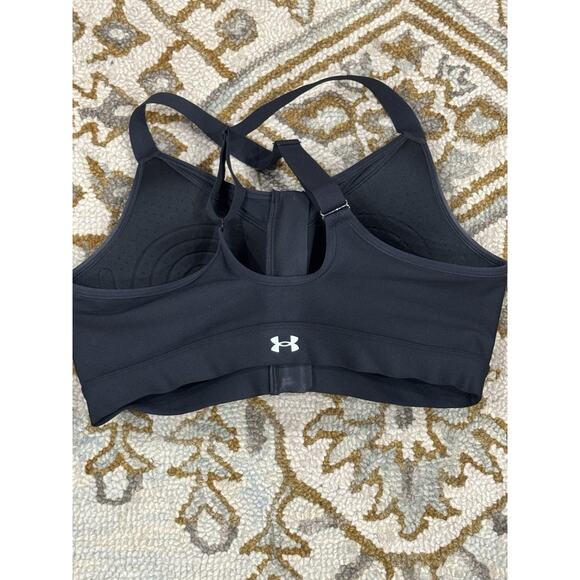 Under Armour UA Infinity High Zip 2.0 Sports Bra Size XL Black - Picture 2 of 4